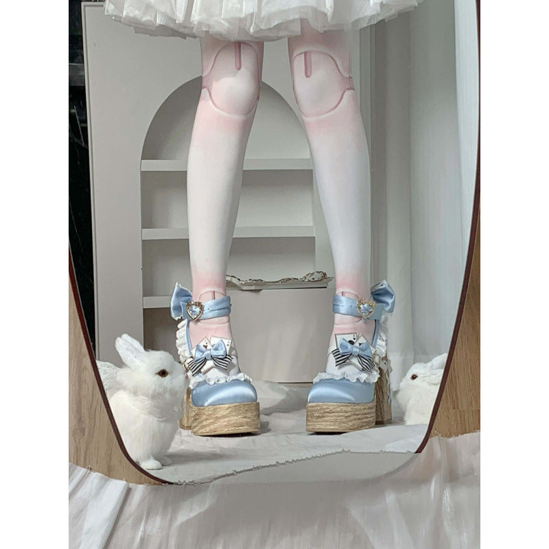 Cute Lolita Shoes High-Heeled Fairy Shoes Shoes For Girls Sweet And Elegant Waterproof Platform