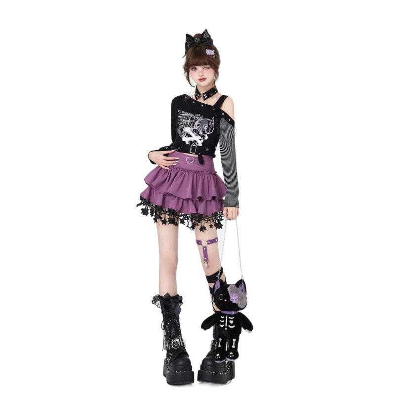 Subculture Xinghai Original Shibuya Spice Girl Ballet Skirt Anti-glare High Waist Cake A- Word Abi-style