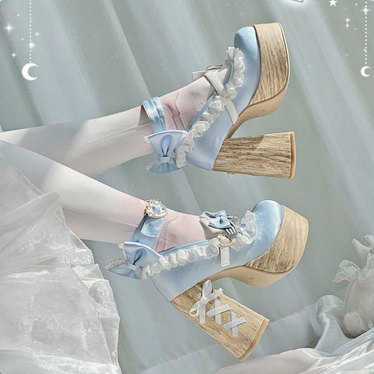 Cute Lolita Shoes High-Heeled Fairy Shoes Shoes For Girls Sweet And Elegant Waterproof Platform