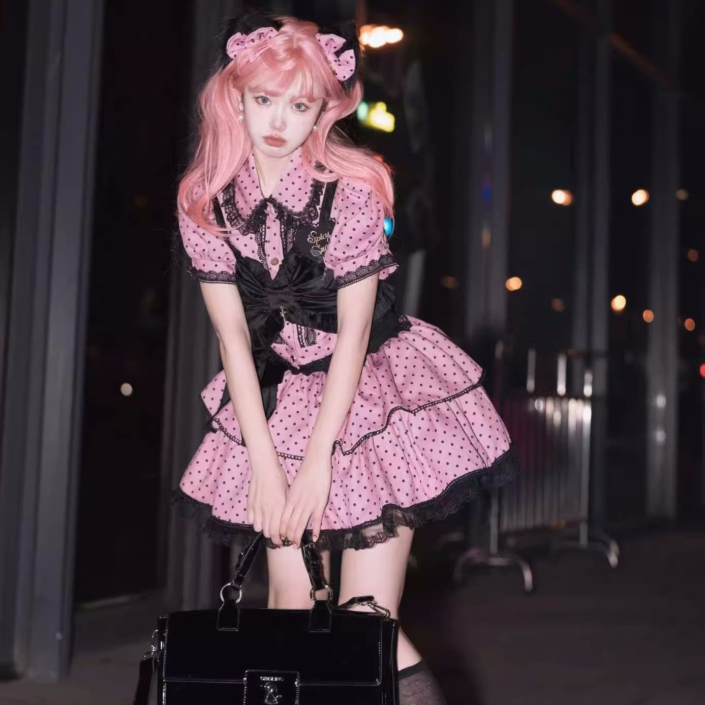 In Stock (Spicy Candy) Three-Piece Hot Girl Suit Lolita Two-Piece Cake Skirt Lolita Suit Skirt
