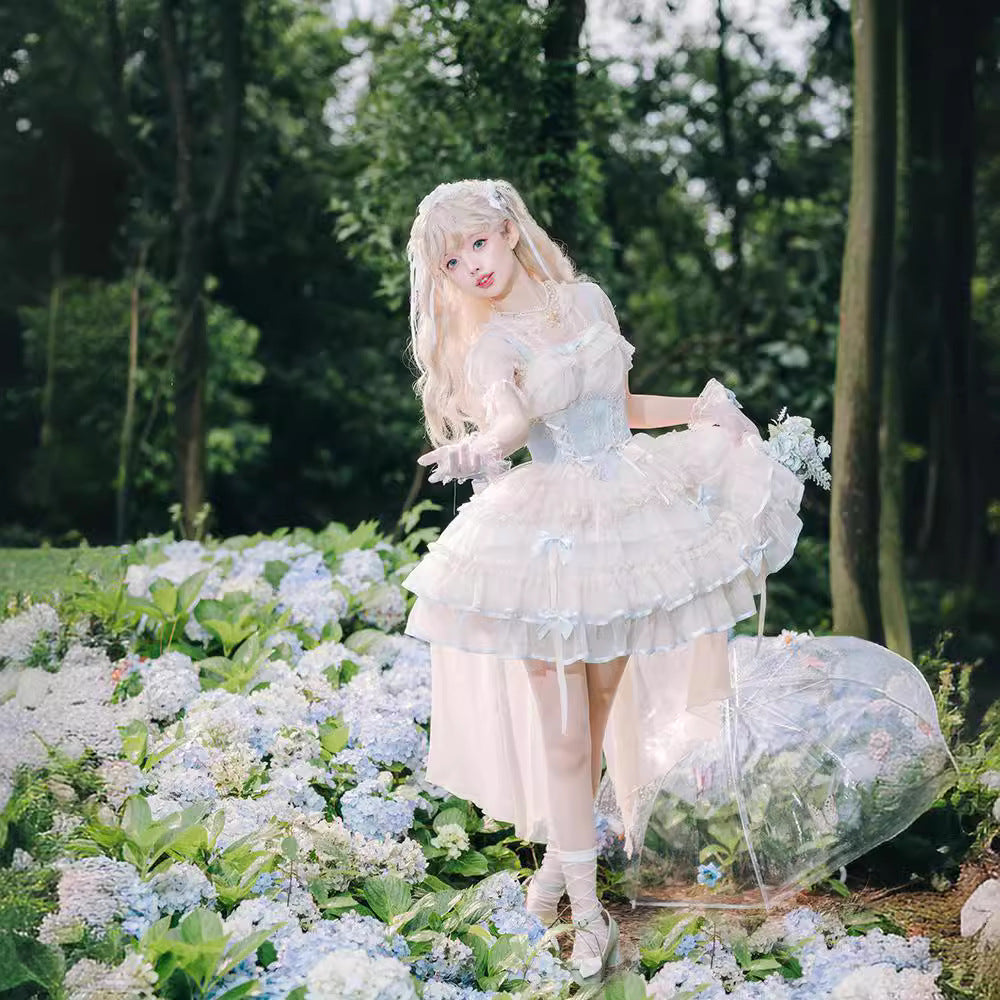 Brocade Garden Lolita Original Design [Dance Of Time] Dog Short Ballet Dress JSK