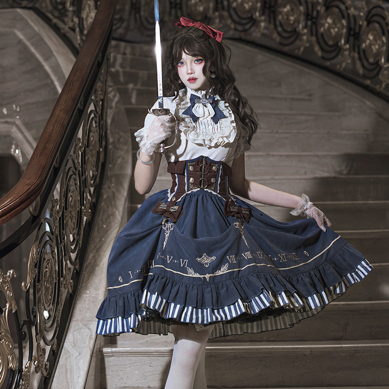 Original Gold Pointer Lolita Women's Shirt Waist Cover Half Skirt Daily Cute Lolita Sweet Skirt 6969