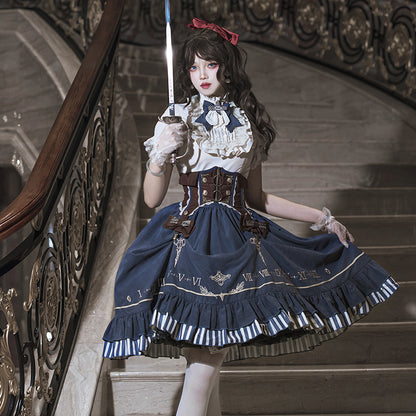 Original Gold Pointer Lolita Women's Shirt Waist Cover Half Skirt Daily Cute Lolita Sweet Skirt 6969