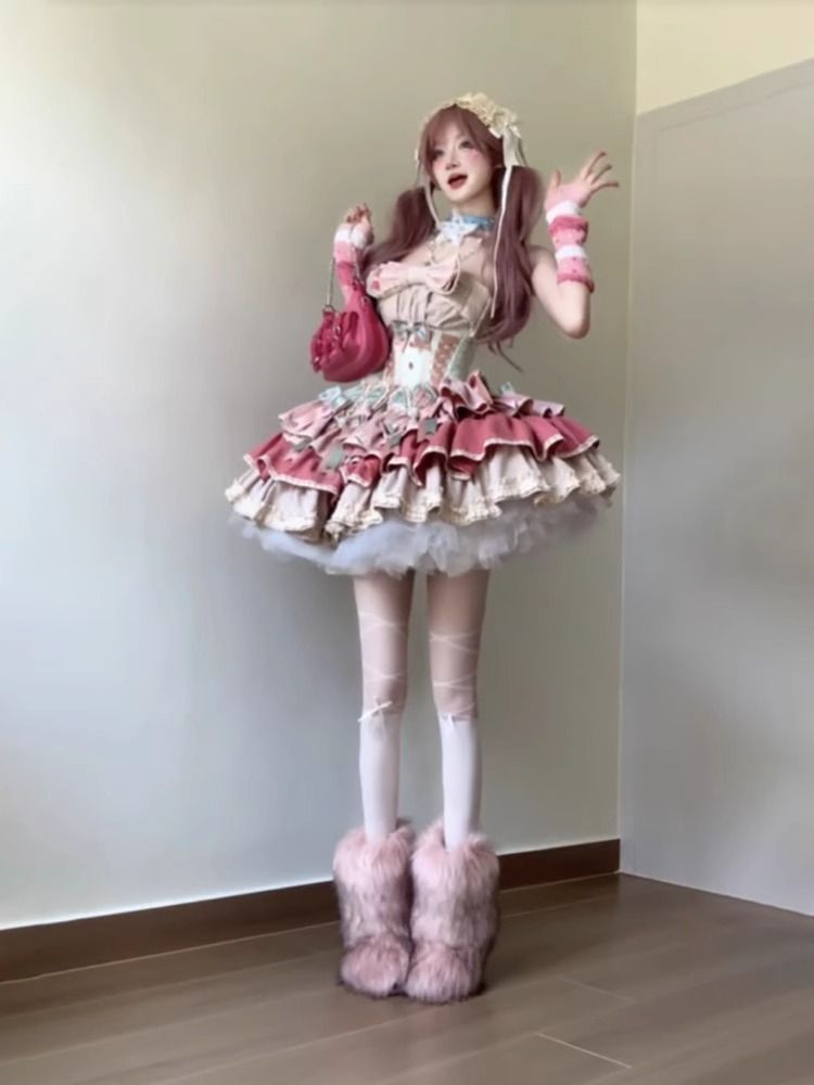 French First Love Milk Sweet Dress Lolita Princess Dress Tully Cake Lolita Dress 2025 New Dress