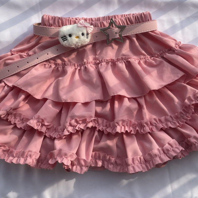 Color Matching Collection Y2K Sexy Subculture Multi-Layered Korean Lace Skirt Female Pumpkin Skirt Cake Tutu Skirt