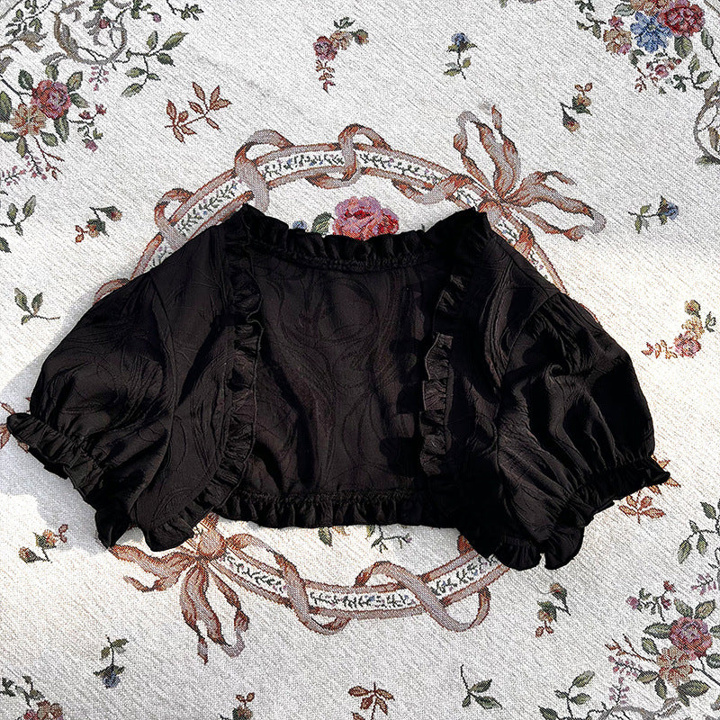 Brocade Garden Lolita Wansheng [Magic Spirit Girl] Slim Embroidery Gothic Style Purple Black JSK Garsena Waistner