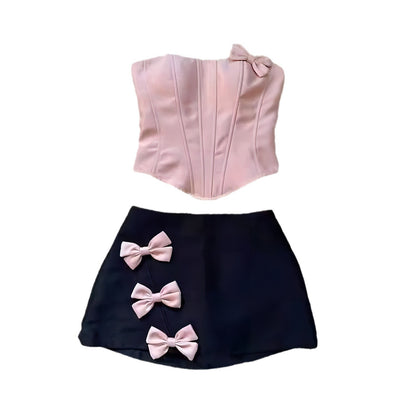 Pink Summer Hot Girl Strapless Top Women's High-end Niche All-match Women's Clothing This Year's Popular Beautiful Dress