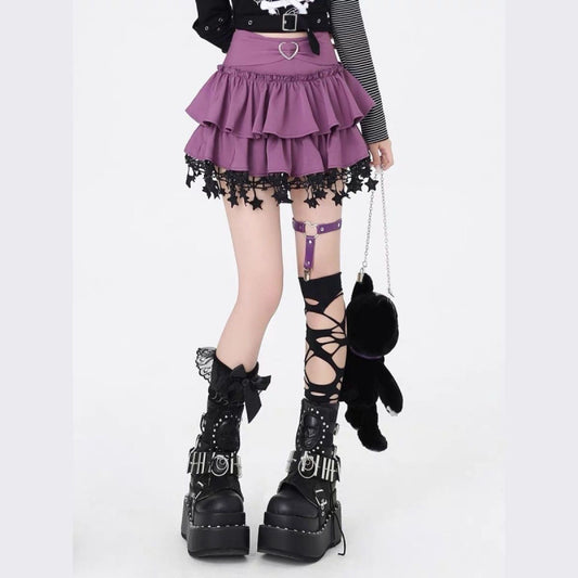 Subculture Xinghai Original Shibuya Spice Girl Ballet Skirt Anti-glare High Waist Cake A- Word Abi-style
