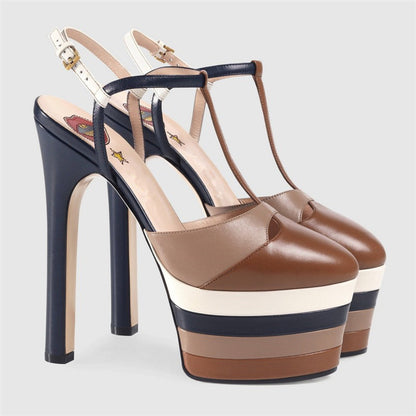 Women's Fashion Simple Fine High Heel Riveted Sandals