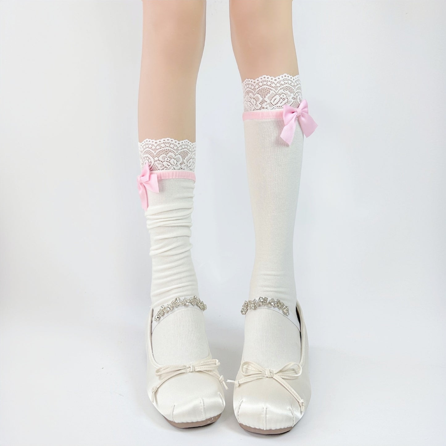 Lolita-Inspired Lace Socks with Bows – Kawaii JK Style