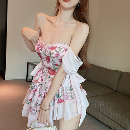 Fairy Style Tube Dress with Sweet Bow Accent