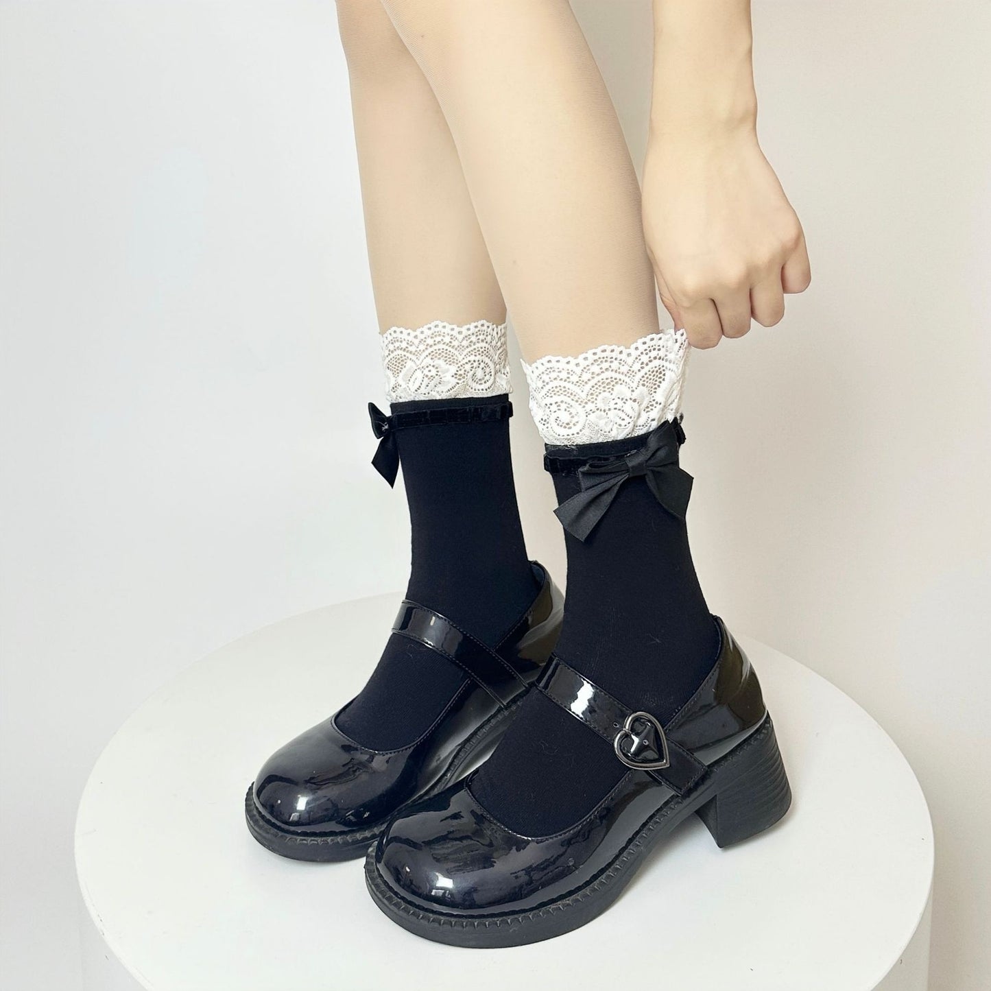 Lolita-Inspired Lace Socks with Bows – Kawaii JK Style
