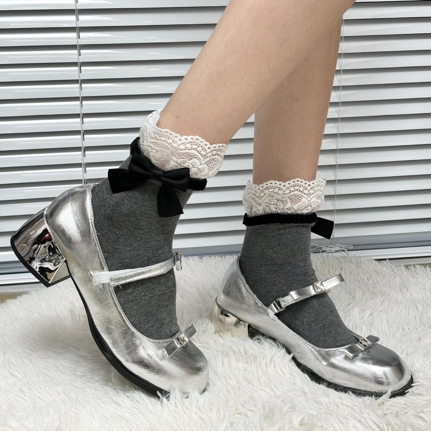 Lolita-Inspired Lace Socks with Bows – Kawaii JK Style