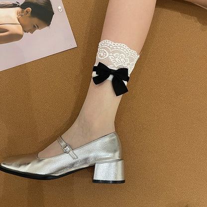 Lolita-Inspired Lace Socks with Bows – Kawaii JK Style