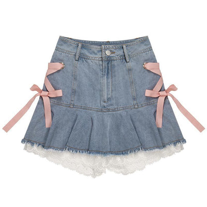 Women's Fashion High Waist Tie A-Line Skirt