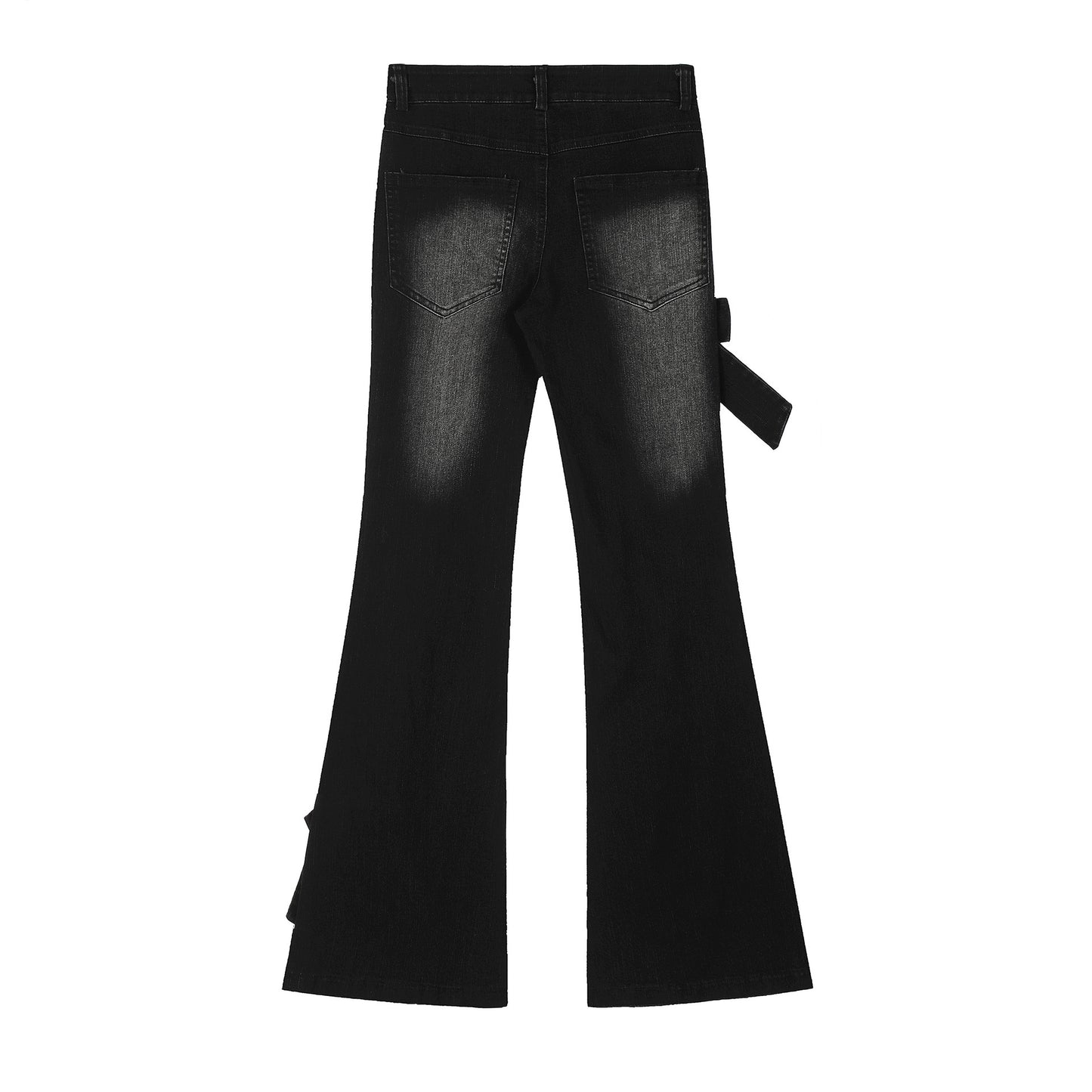 Real Shot American Retro Cute Bow Denim Trousers