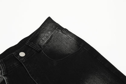 Real Shot American Retro Cute Bow Denim Trousers
